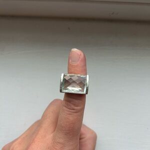 Sterling silver 925 Statement Ring with checkered stone